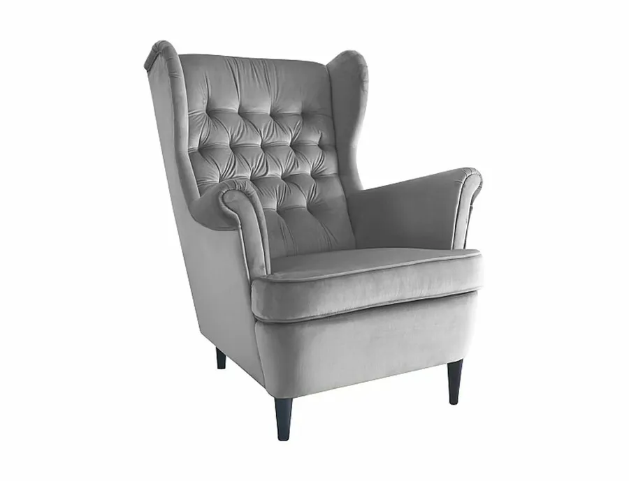Fotel uszak HARRY Velvet - szary Bluvel 14