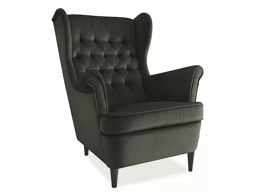 Fotel uszak HARRY Velvet - czarny Bluvel 19