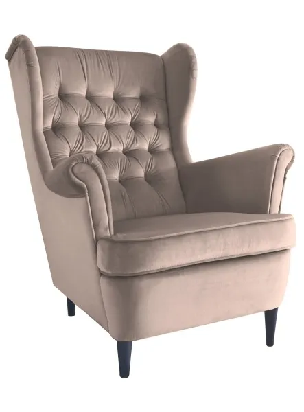 tkanina Bluvel 28 Fotel uszak HARRY Velvet - beżowy Bluvel 28