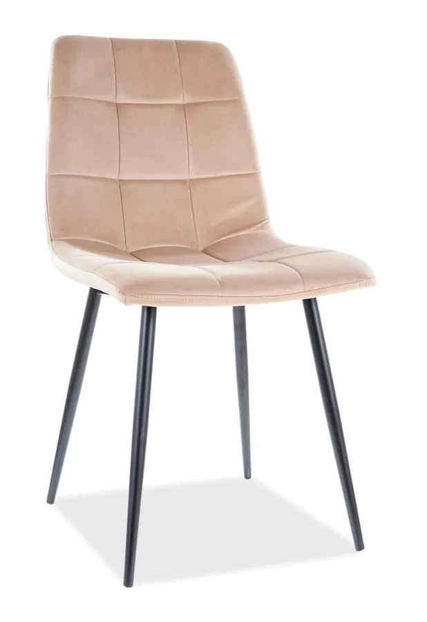 tkanina Bluvel 28 Krzesło welurowe pikowane MILA Velvet - beż Bluvel 28