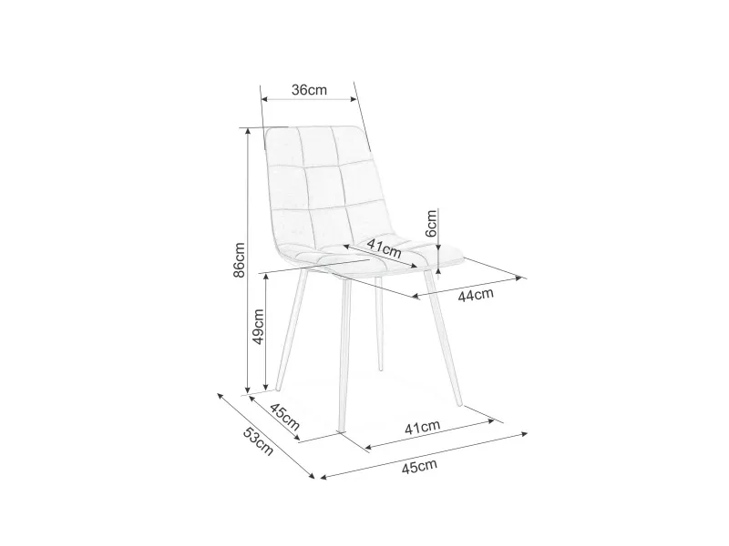Krzesło welurowe pikowane MILA Velvet - czarny Bluvel 19