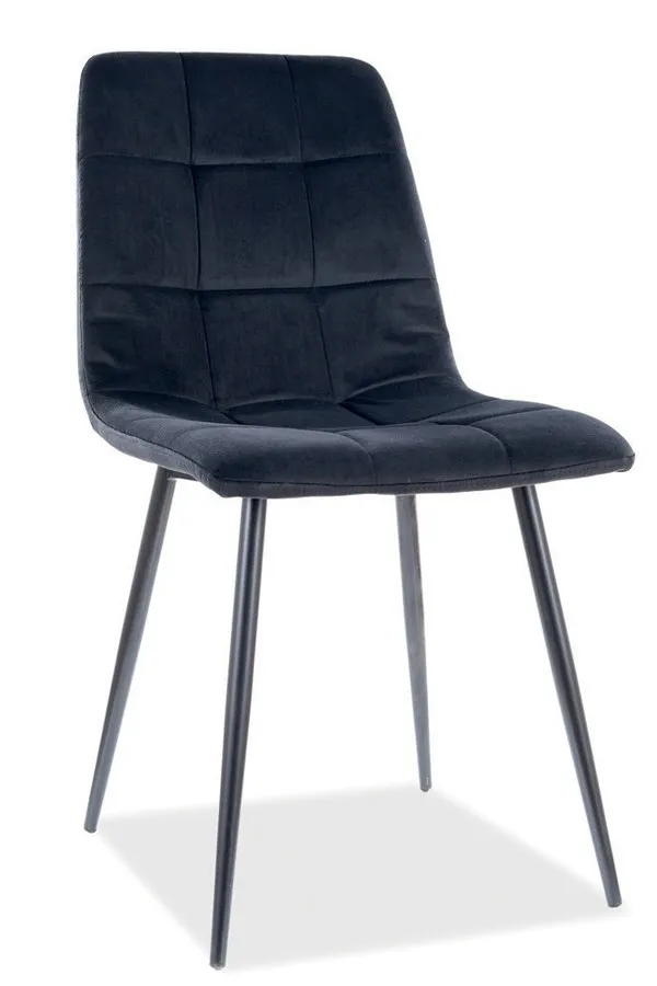 tkanina Bluvel 19 Krzesło welurowe pikowane MILA Velvet - czarny Bluvel 19