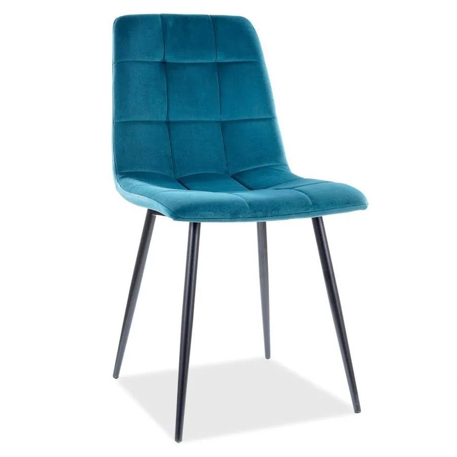 tkanina Bluvel 85 Krzesło welurowe pikowane MILA Velvet - turkusowy Bluvel 85