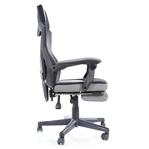 Fotel obrotowy z podnóżkiem Q-939 - czarny/szary