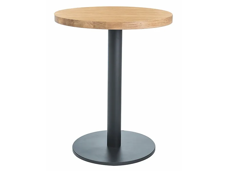 Stół okrągły PURO II LAMINAT 70 cm - dąb/czarny