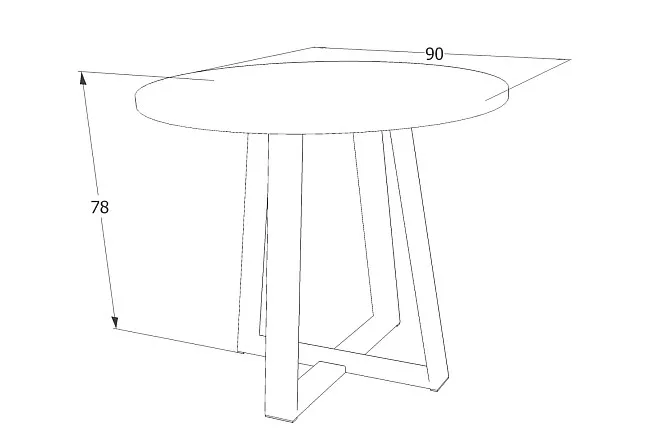 Stół okrągły VASCO LAMINAT 90 cm - dąb/czarny