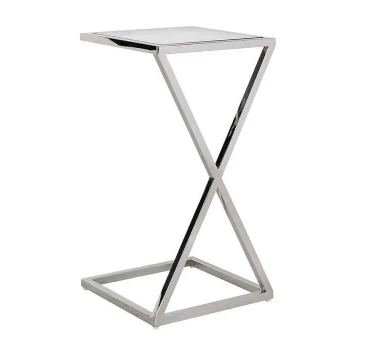 Stolik pomocniczy PARAMOUNT 35x35 - szkło/chrom