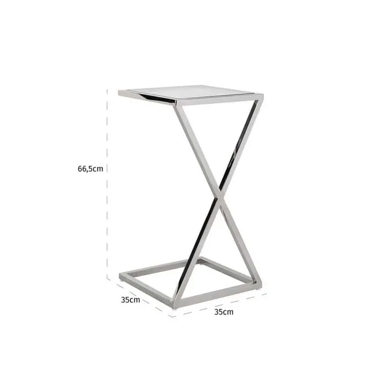 Stolik pomocniczy PARAMOUNT 35x35 - szkło/chrom
