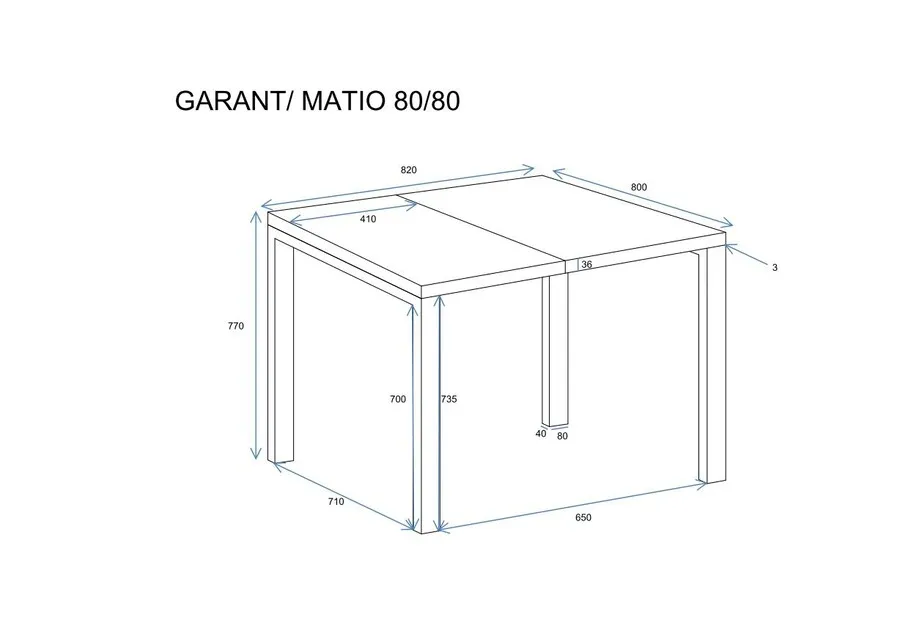 Stół rozkładany GARANT - ciemny beton