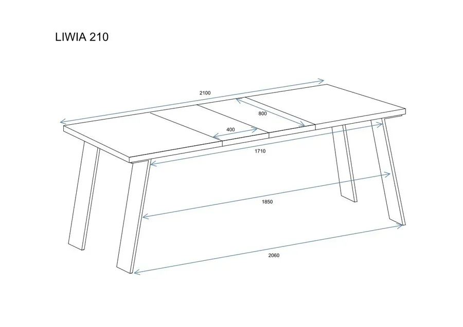 Stół rozkładany LIWIA 130/210x80 - dąb craft