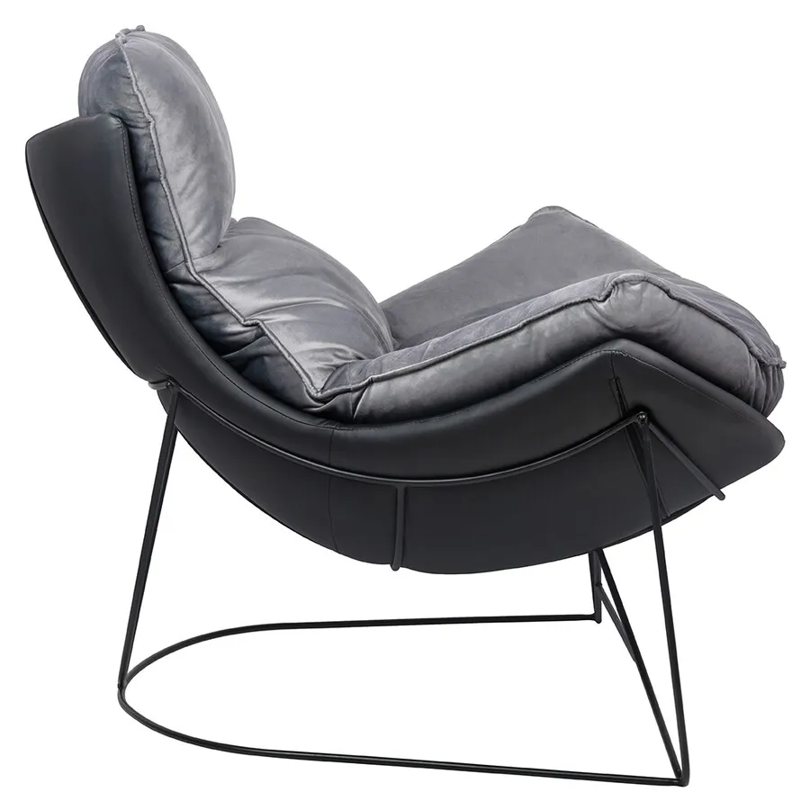 Fotel OTILIA STAND VELVET - szary