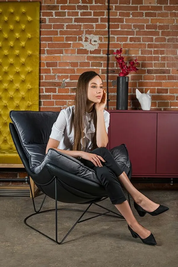 Fotel OTILIA STAND VELVET - szary