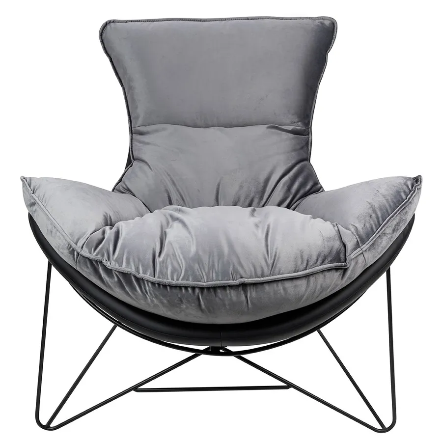 Fotel OTILIA STAND VELVET - szary