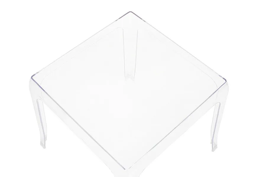 Stolik z tworzywa GHOST 42x42 - transparentny