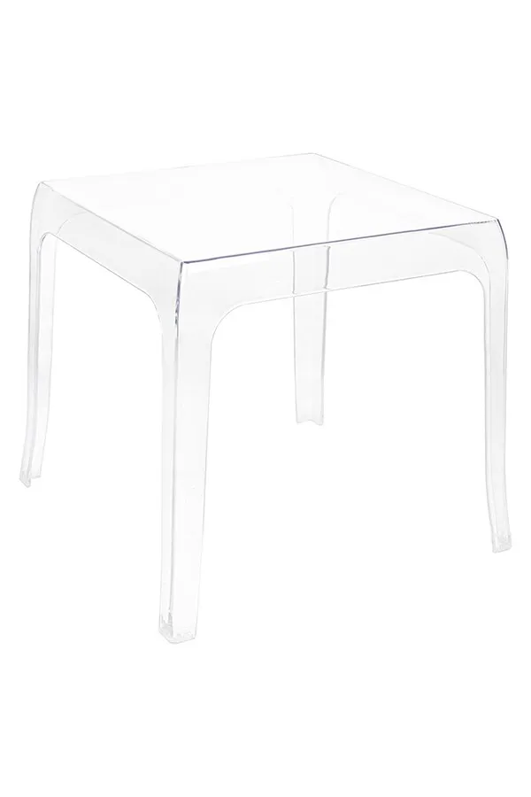 Stolik z tworzywa GHOST 42x42 - transparentny