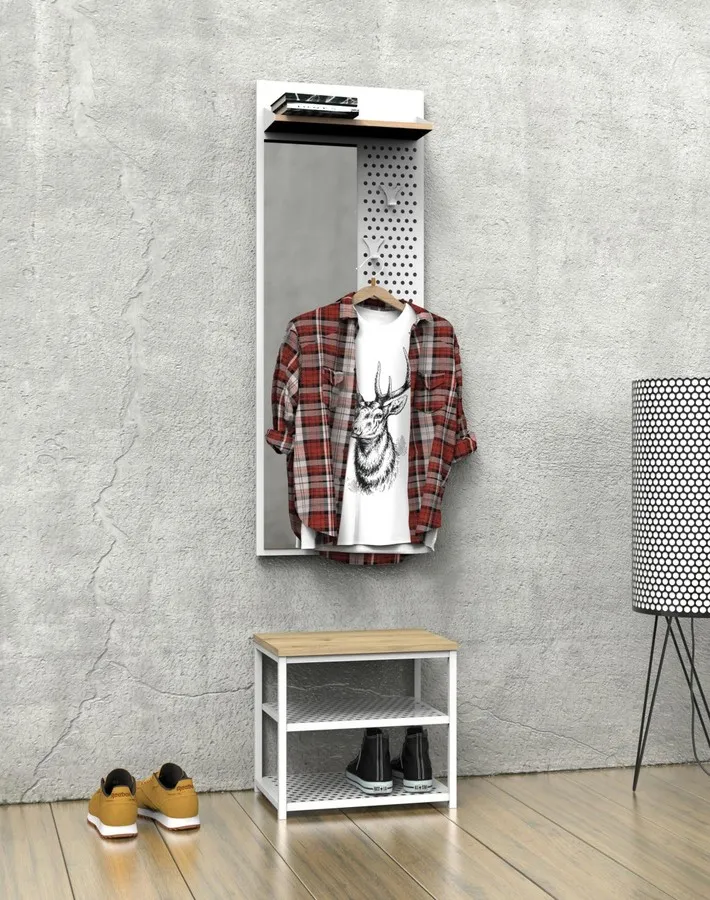 Mała ławka z półkami na buty LOFT