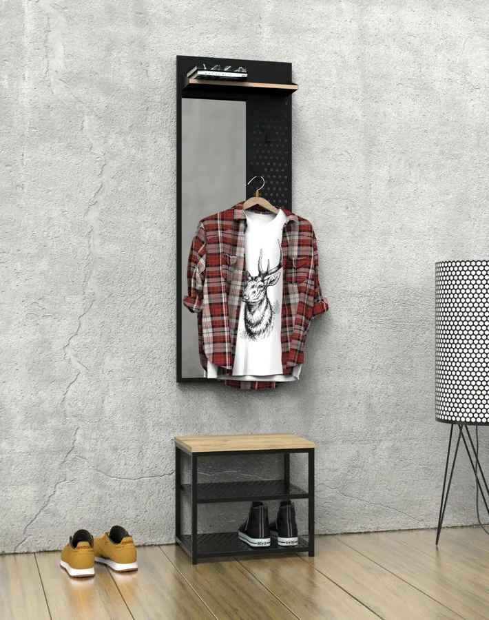 Mała ławka z półkami na buty LOFT