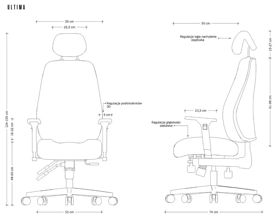 Ergonomiczny fotel biurowy ULTIMA - czarny