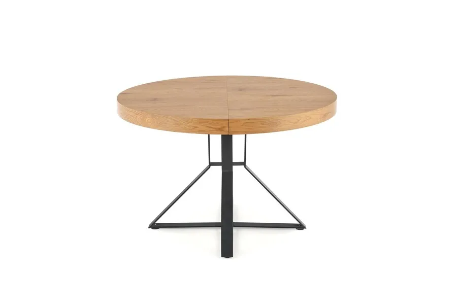 Stół okrągły rozkładany MERCY 120 cm - dąb złoty/czarny