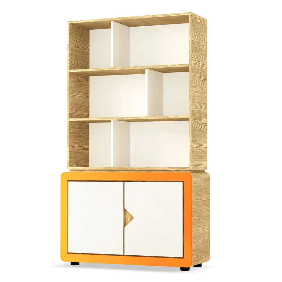 Kredens z kolekcji FRAME - dąb/pomarańczowy