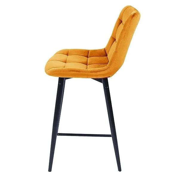 Półhoker tapicerowany welurowy CHIC H-2 Velvet - żółty/curry Bluvel 68