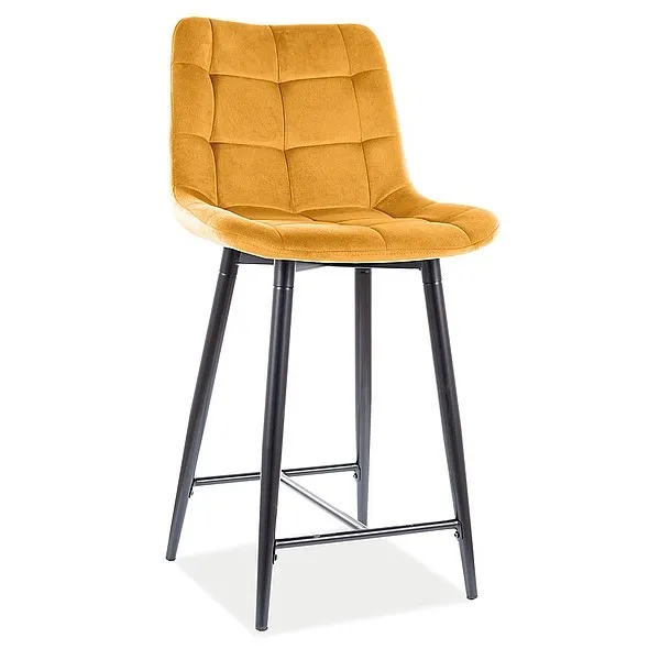 tkanina Bluvel 68 Półhoker tapicerowany welurowy CHIC H-2 Velvet - żółty/curry Bluvel 68