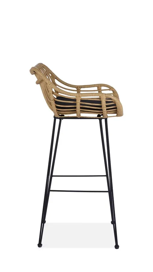 Hoker rattanowy H105 - naturalny/czarny