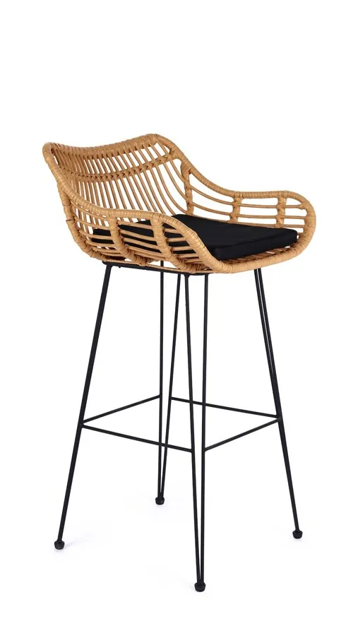 Hoker rattanowy H105 - naturalny/czarny