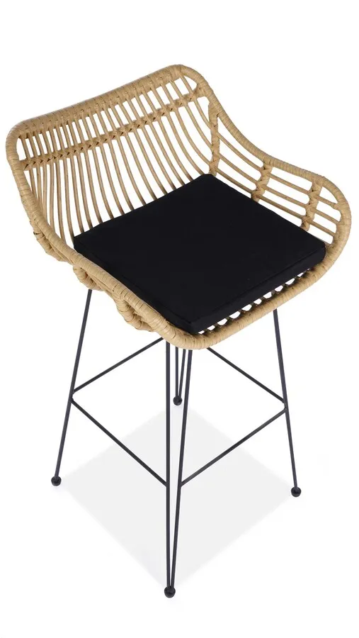 Hoker rattanowy H105 - naturalny/czarny