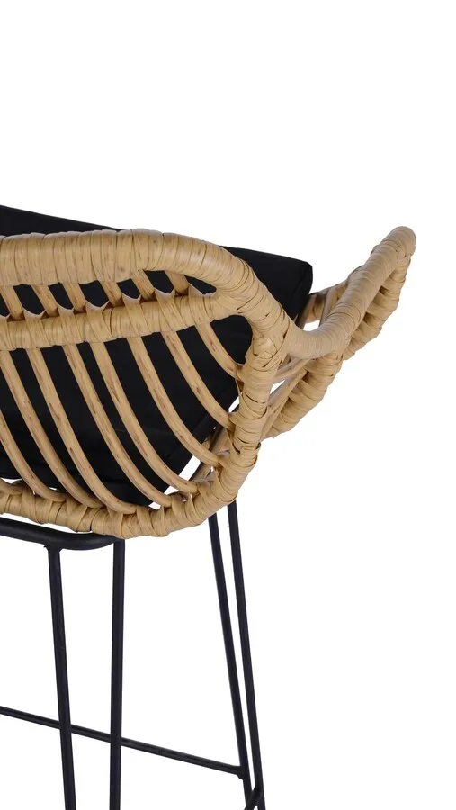 Hoker rattanowy H105 - naturalny/czarny