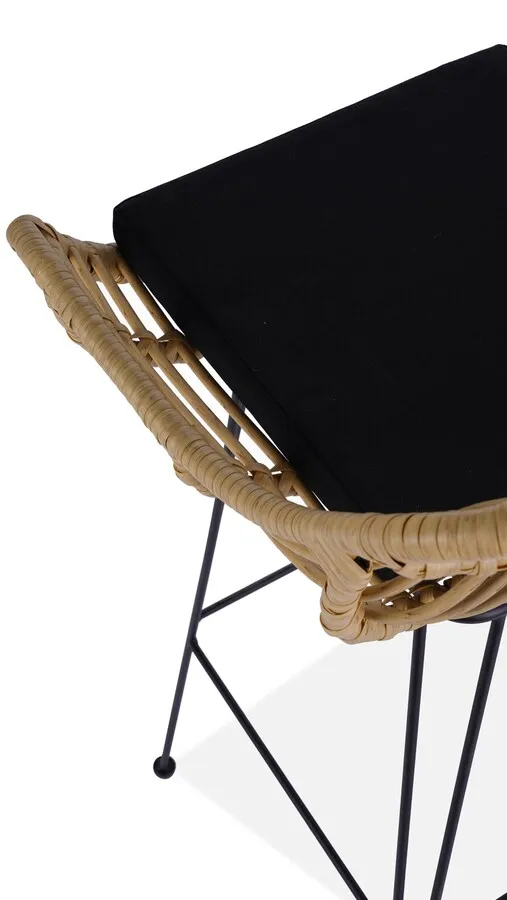 Hoker rattanowy H105 - naturalny/czarny