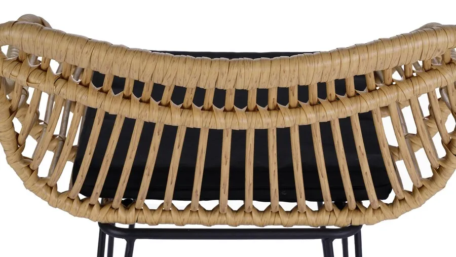 Hoker rattanowy H105 - naturalny/czarny