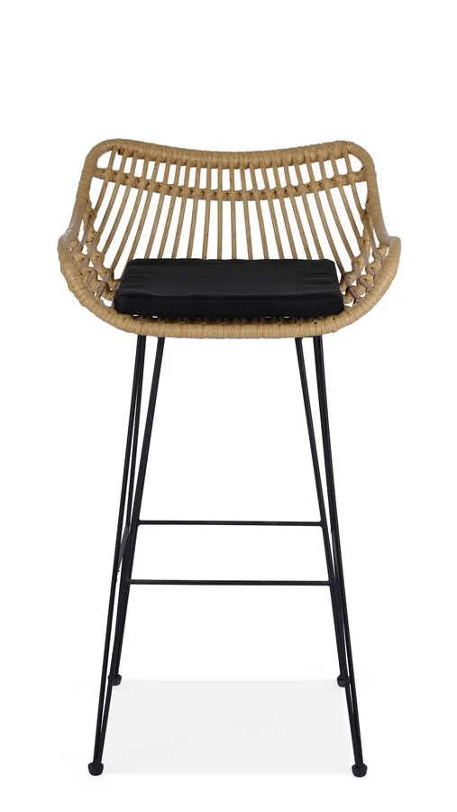 Hoker rattanowy H105 - naturalny/czarny