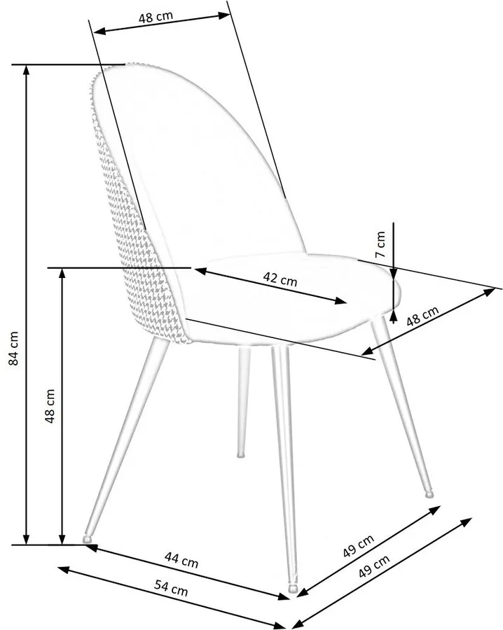 Krzesło K478 - czarny/biały