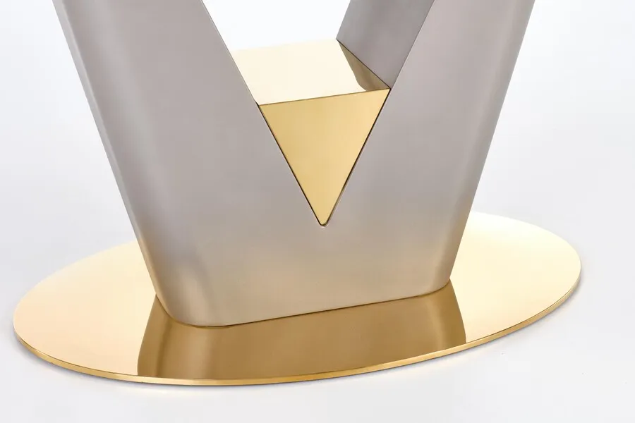 Stół rozkładany VALENTINO 160/220x90 - szary/złoty