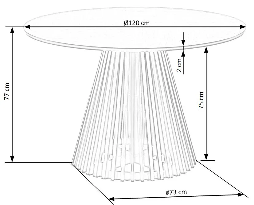 Stół okrągły MIYAKI 120 cm - dąb naturalny