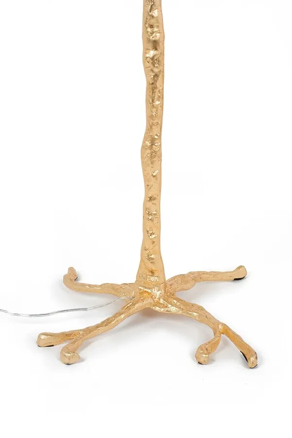 Lampa podłogowa TIFFANY - złoty/czarny