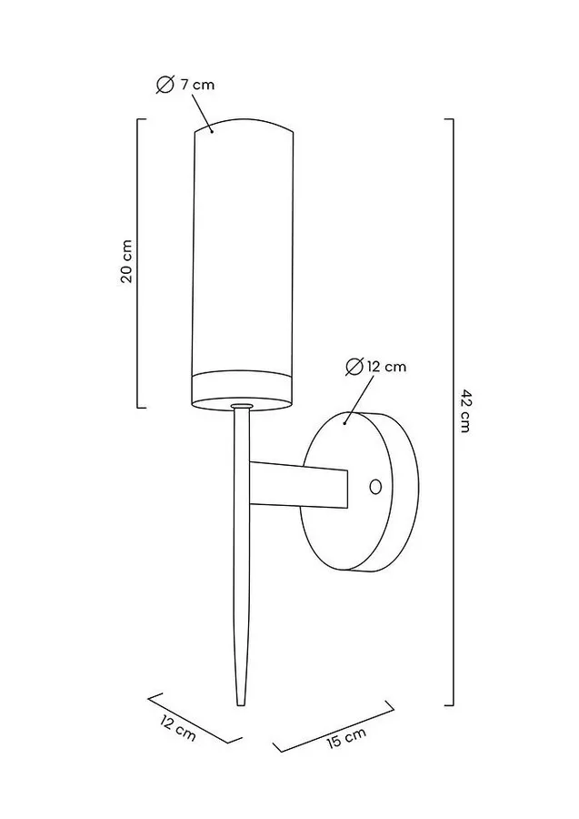 Lampa ścienna TORCH - złoty