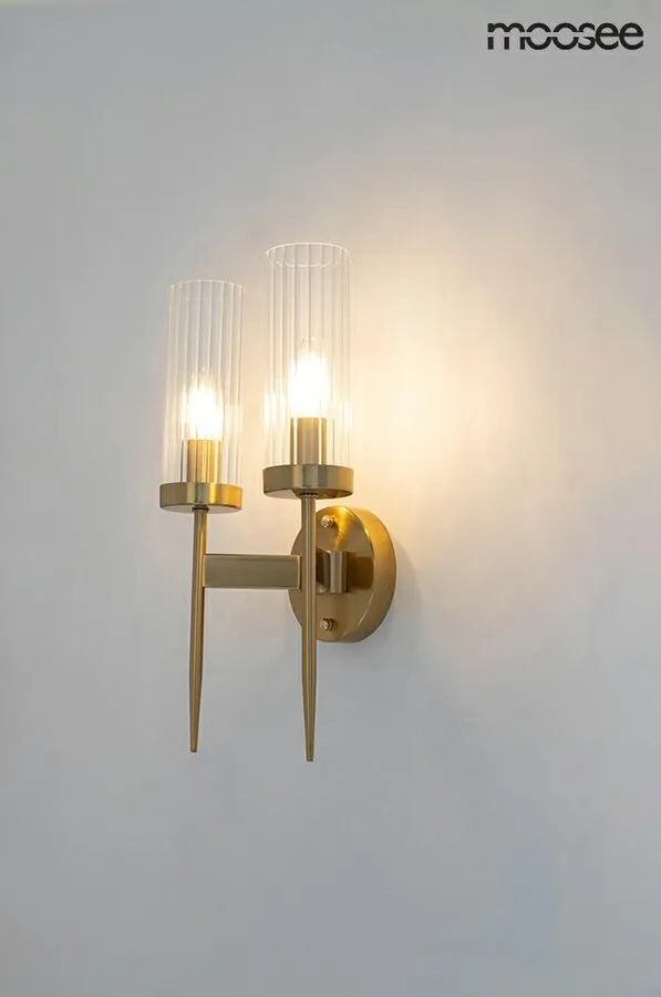 Lampa ścienna TORCH TWIN - złoty