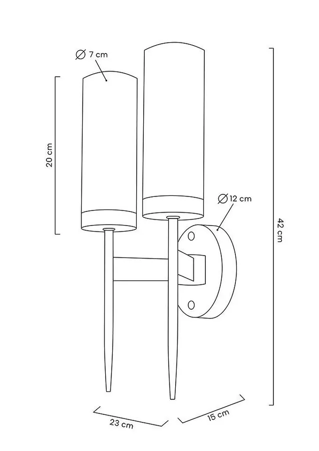 Lampa ścienna TORCH TWIN - złoty