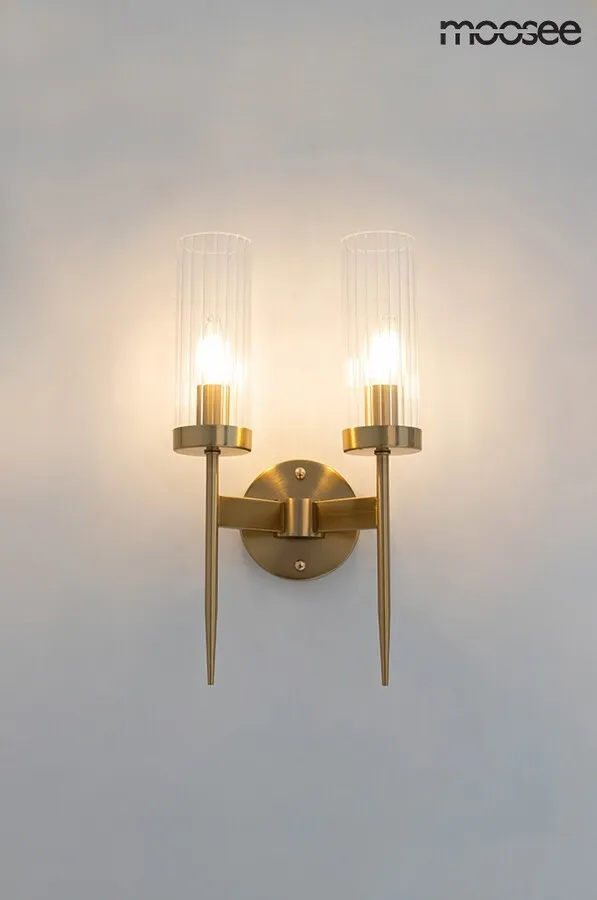 Lampa ścienna TORCH TWIN - złoty