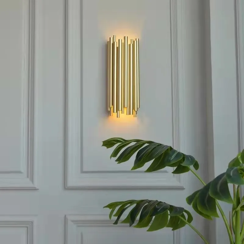 Lampa ścienna TUBO - złoty
