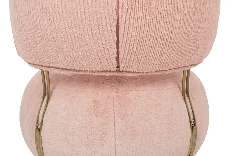 Fotel LOW TEDDY PINK - różowy