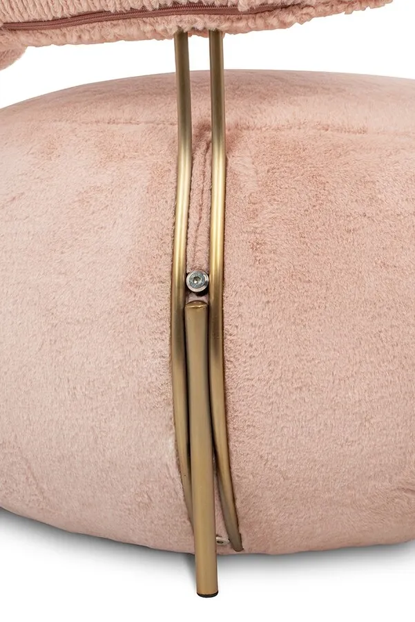 Fotel LOW TEDDY PINK - różowy