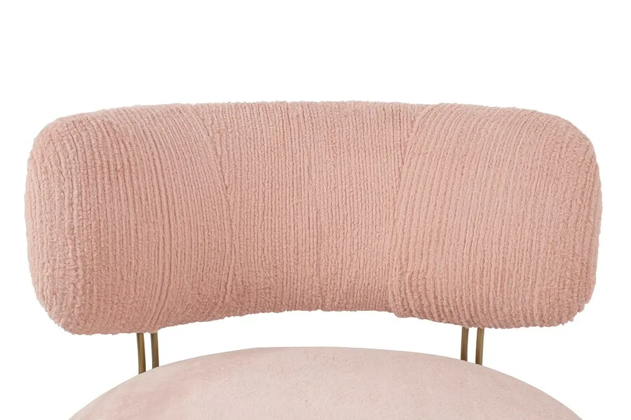 Fotel LOW TEDDY PINK - różowy