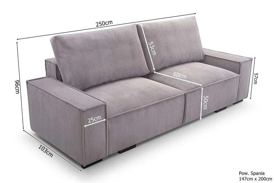 tkanina Lincoln 86 Sofa rozkładana SIMBA