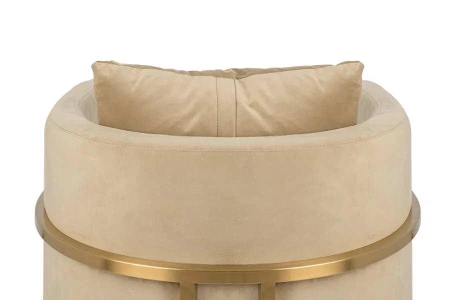 Fotel CHLOE VELVET - khaki/złoty