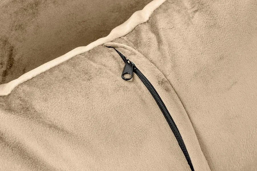 Fotel CHLOE VELVET - khaki/złoty