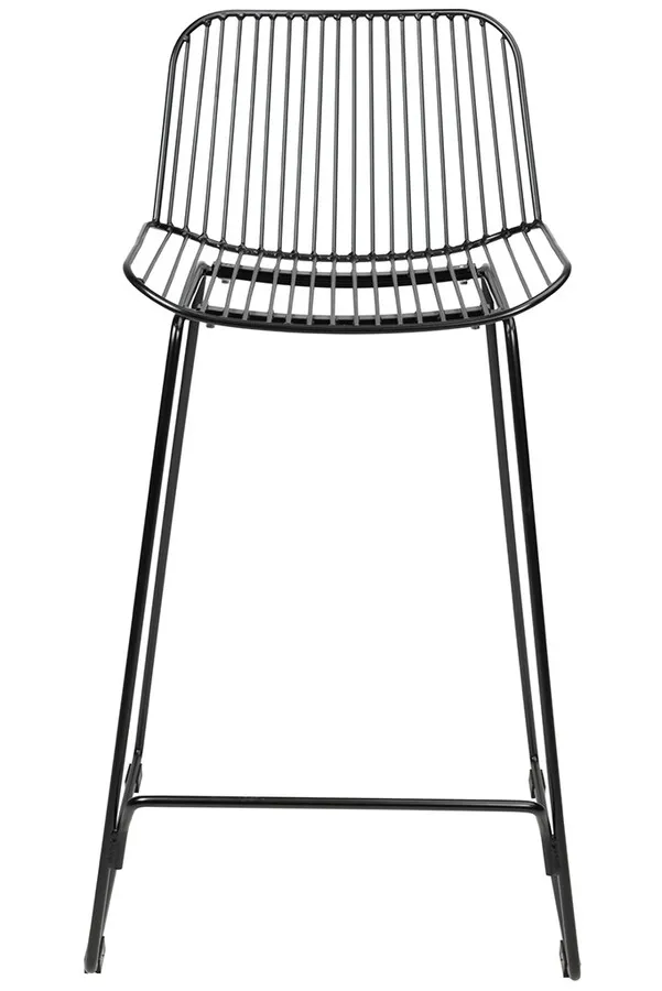 Hoker metalowy z ekoskórą MILES 76 cm - czarny