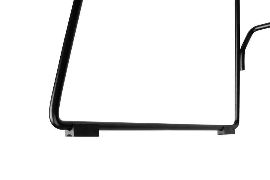 Hoker metalowy z ekoskórą MILES 76 cm - czarny